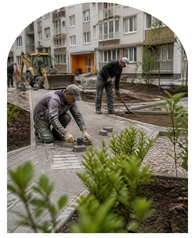 Благоустройство двора многоквартирного дома в Истре