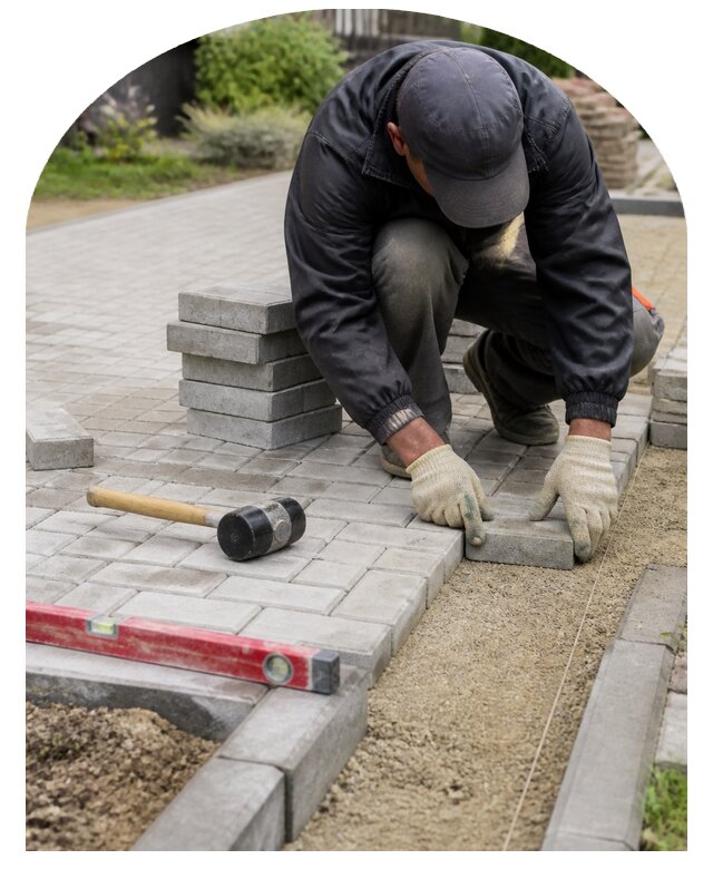 Укладка дорожек из тротуарной плитки под ключ в Истре